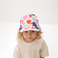 Кепка детская MINAKU "Сердца" цвет белый, р-р 52 Кепка детская MINAKU "Сердца" цвет белый, р-р 52