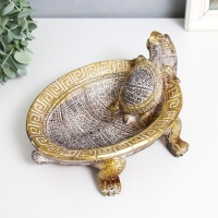 Сувенир полистоун подставка "Черепаха сухопутная"узоры на цветном панцире 22х25,5х9 см