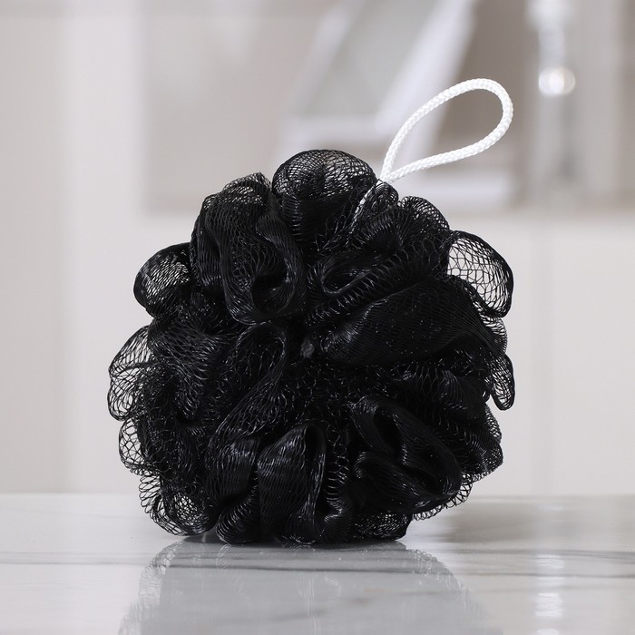 Мочалка для тела &laquo;Шар&raquo;, 30 гр, цвет чёрный