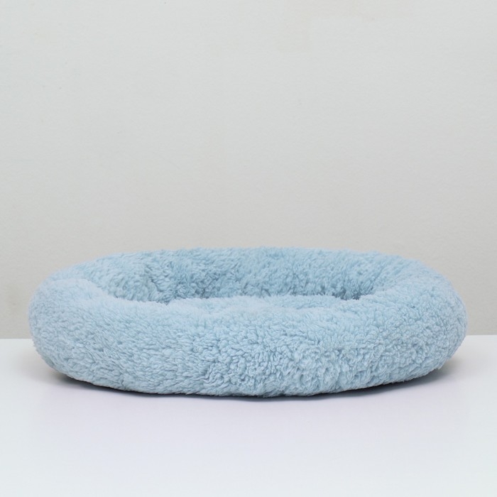 Лежанка для собак и кошек &laquo;Уют&raquo;, мягкий мех, 45 х 35 х 11 см, голубая