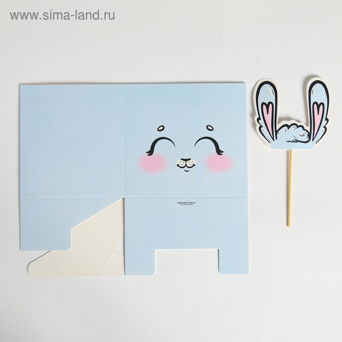 Коробка для цветов с топпером &laquo;Зайчик&raquo;, 10 х 10 х 12 см