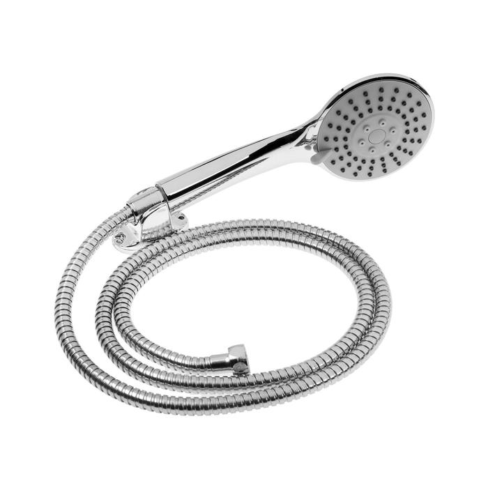 Набор для душа ZEIN Z0303, шланг 150 см, гайки металл, держатель, лейка 3 режима, хром Набор для душа ZEIN Z0303, шланг 150 см, гайки металл, держатель, лейка 3 режима, хром