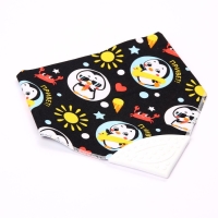 Нагрудник-бандана/слюнявчик для кормления &laquo;ТРЕНД, Прингвин&raquo; непромокаемый с прорезывателем, на кнопке