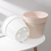 Кашпо для цветов со вставкой &laquo;Порто&raquo;, 6 л, цвет жемчужный