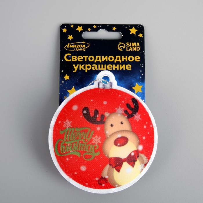 Световая подвеска «Олень» 8 см, батарейки LR44х3 (в комплекте), свечение мульти Световая подвеска «Олень» 8 см, батарейки LR44х3 (в комплекте), свечение мульти