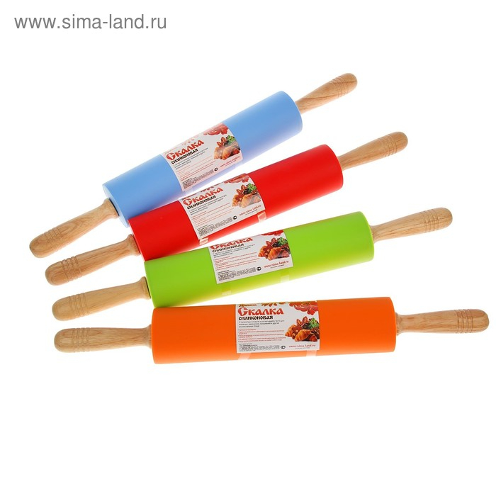 Скалка Доляна &laquo;Валенсия&raquo;, 52&times;6,5 см, рабочая часть 27,5, цвет МИКС