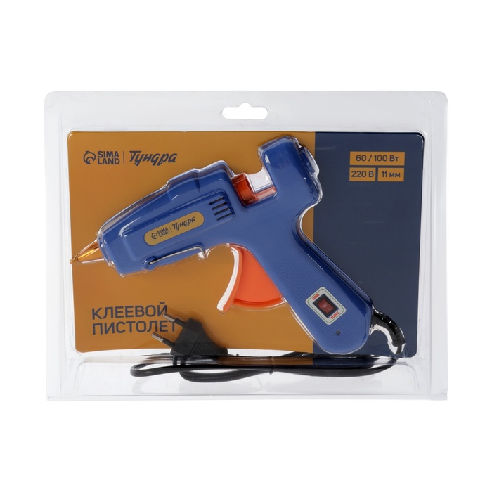 Клеевой пистолет ТУНДРА, переключатель мощности 60/100 Вт, 220 В, антикапля, 11 мм Клеевой пистолет ТУНДРА, переключатель мощности 60/100 Вт, 220 В, антикапля, 11 мм