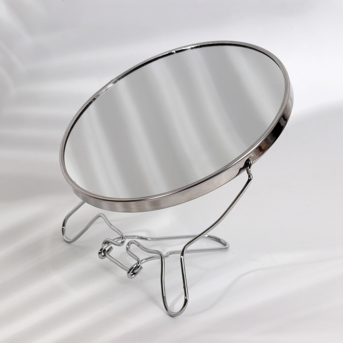 Зеркало настольное - подвесное «Круг», двустороннее, с увеличением, d зеркальной поверхности 16 см, цвет серебристый Зеркало настольное - подвесное «Круг», двустороннее, с увеличением, d зеркальной поверхности 16 см, цвет серебристый