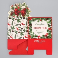 Коробка новогодняя для мини-букетов &laquo;Снежный шар&raquo;, 12 х 17 х 10 см, Новый год