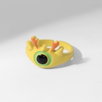 Кольцо &laquo;Монстрик&raquo; оленьи рожки, цвет зелёный, безразмерное