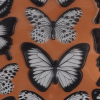 Наклейка пластик интерьерная "Бабочки полупрозрачные" чёрные набор 18 шт 5; 6; 7 см