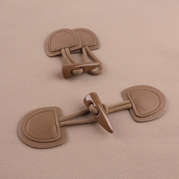 Застёжка-клевант 16 &times; 5 см, 2 шт, цвет капучино