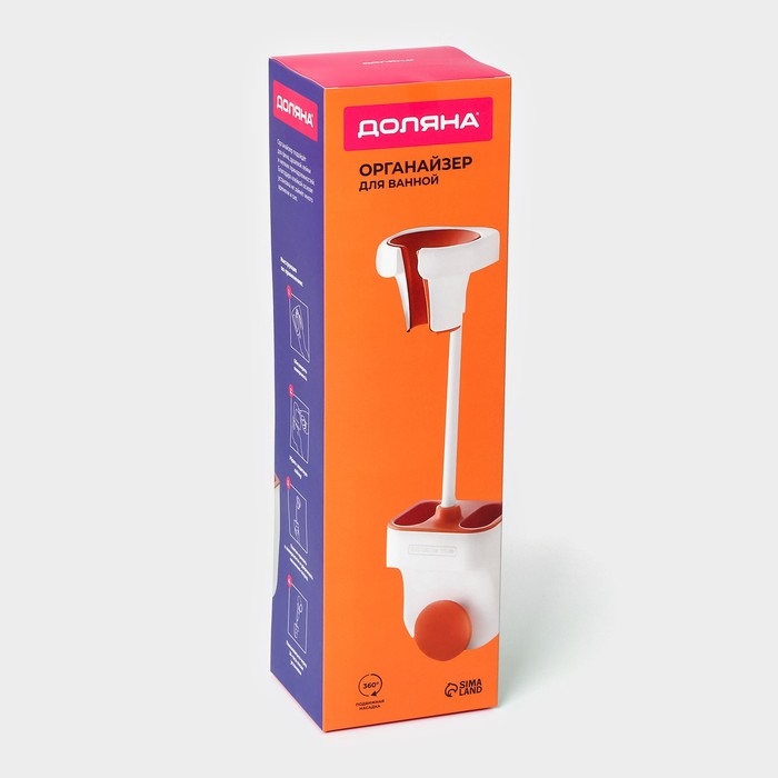 Держатель для фена Доляна, подставка под ванные принадлежности, 33,5&times;9&times;7,5 см, цвет белый