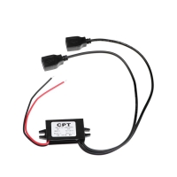 Преобразователь напряжения TORSO, 12 - 5 В, 2 USB, 3 А Преобразователь напряжения TORSO, 12 - 5 В, 2 USB, 3 А