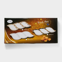 Менажница керамическая 3 ячейки &laquo;Марбл&raquo;, 36&times;17&times;3 см, цвет белый