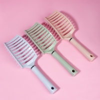 Расчёска массажная, широкая, вентилируемая, 7,3 &times; 25,3 см, цвет МИКС