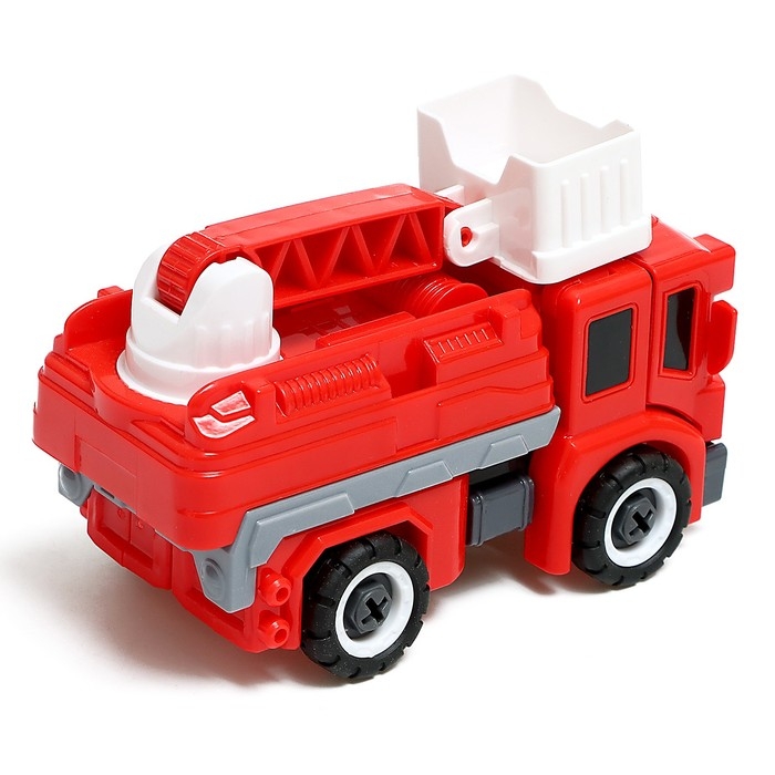 Конструктор винтовой &laquo;Пожарная&raquo;, 2 в 1 робот-машина