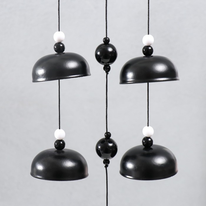 Музыка ветра металл "Бабочки чёрно-белое" 4 колокольчика 47 см