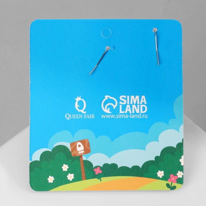 Серьги ассорти &laquo;Радость&raquo; зайцы в ракете, цветные в серебре