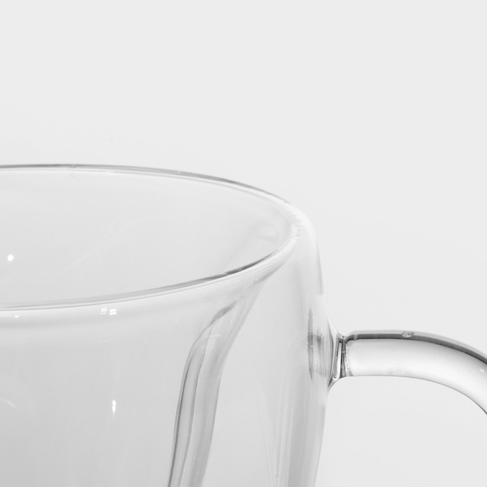 Кружка стеклянная с двойными стенками Magistro &laquo;Сердце&raquo;, 250 мл