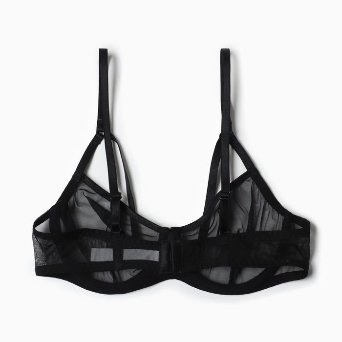 Бюстгалтер женский сетка, цвет черный, размер 80В
