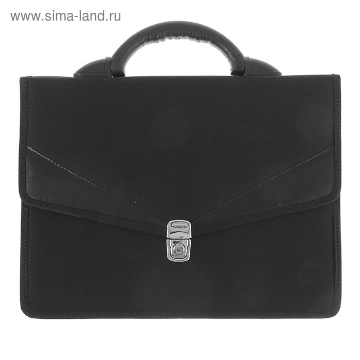Портфель деловой 350 х 260 х 100 мм, текстильный, 2 отделения "Ладога" комбинированный чёрный 1С112