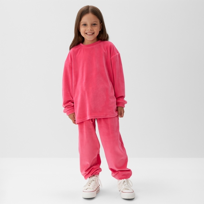 Костюм детский (свитшот, брюки) KAFTAN Plushy р.34 (122-128), фуксия Костюм детский (свитшот, брюки) KAFTAN Plushy р.34 (122-128), фуксия