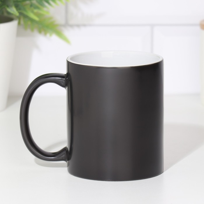 Кружка под сублимацию, хамелеон, керамическая с логотипом, цвет черный, объем 320 мл