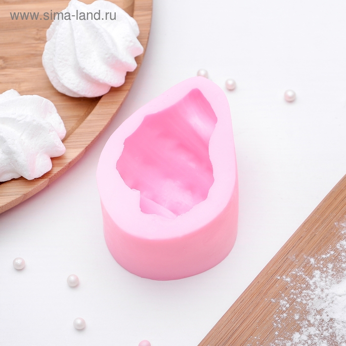 Молд &laquo;Ракушка&raquo;, силикон, 8,5&times;6&times;4,1 см, цвет розовый
