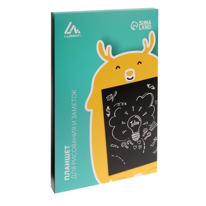 Планшет для рисования и заметок Luazon "Олененок", 9", функция блокировки, желтый