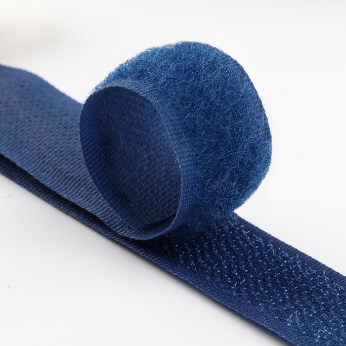 Липучка, 20 мм &times; 25 &plusmn; 1 м, цвет тёмно-синий