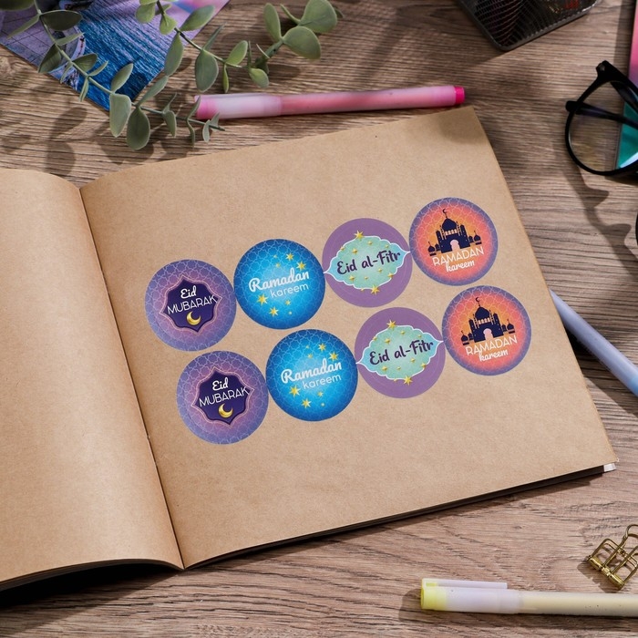 Наклейки для бизнеса и подарков &laquo;Светлый праздник&raquo;, 40 шт, 4 х 4 см