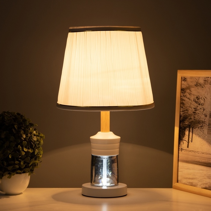 Лампа настольная "Луиза" 1х40Вт Е27 1х5Вт LED черный/дымчатый 25х25х43см