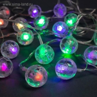 Гирлянда «Нить» 5 м с насадками «Футбольный мяч», IP20, прозрачная нить, 20 LED, свечение мульти (RG/RB), мигание, 220 В Гирлянда «Нить» 5 м с насадками «Футбольный мяч», IP20, прозрачная нить, 20 LED, свечение мульти (RG/RB), мигание, 220 В