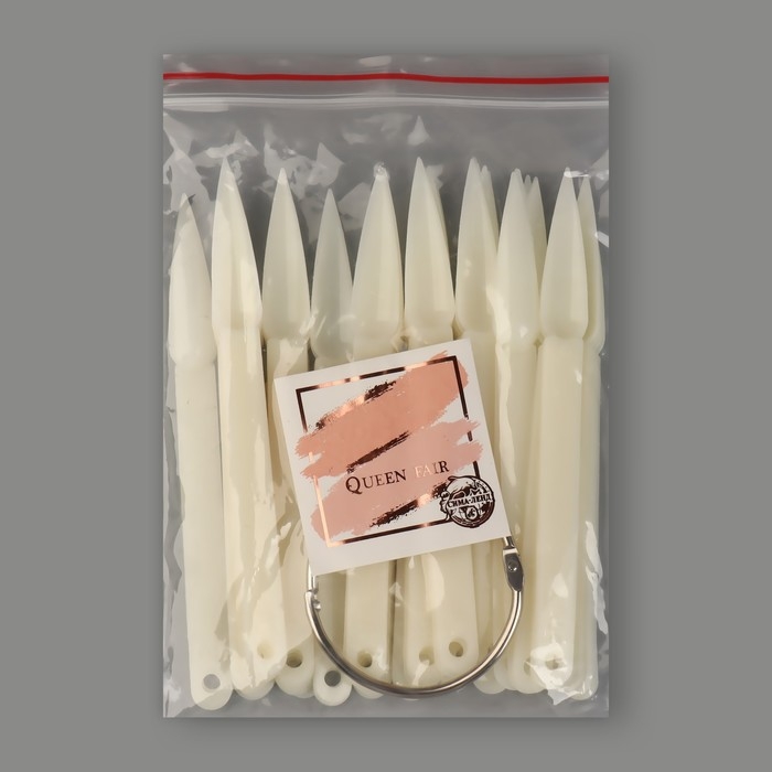 Палитра для лаков на кольце, 50 ногтей, форма стилет, цвет слоновая кость Палитра для лаков на кольце, 50 ногтей, форма стилет, цвет слоновая кость