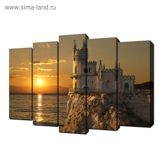 Картина модульная на подрамнике Картина модульная на подрамнике "Ласточкино гнездо" 125х80см (80х25, 2-71х25; 2-63х25)