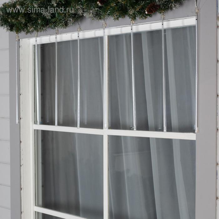 Гирлянда &laquo;Сосульки&raquo; 2.4 &times; 0.5 м, IP44, прозрачная нить, 96 LED, свечение мульти с эффектом стекания, 12 В