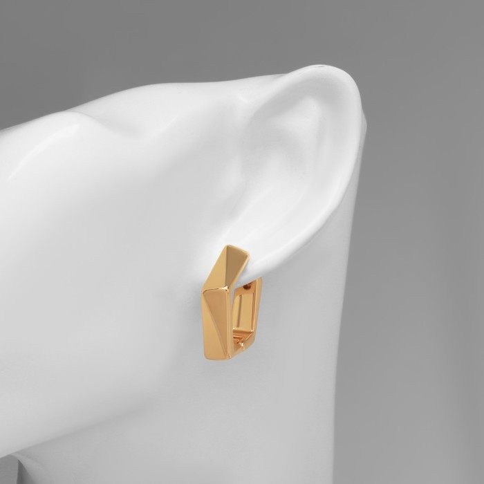 Серьги металл &laquo;Аккорд&raquo; пятиугольник, цвет золото