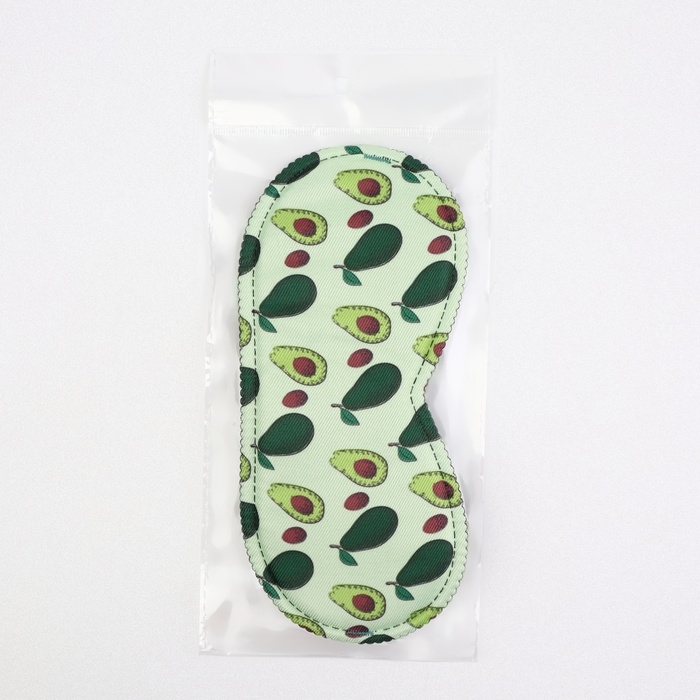 Маска для сна &laquo;Авокадо&raquo;, 19,5 &times; 8,5 см, резинка одинарная, рисунок МИКС