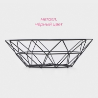 Фруктовница Доляна &laquo;Геометрия&raquo;, 26&times;26&times;8 см, цвет чёрный