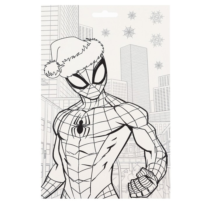 Аппликация фольгой "Новый год" 23х15 см, Человек-паук