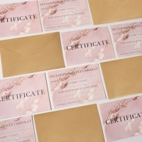 Набор подарочных сертификатов &laquo;POTAL&raquo;, 10 шт, с крафтовыми пакетами и наклейками, цвет розовый