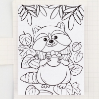 Подарочный набор в открытке: отрывной блок с заданиями и карандаши «Енот» Подарочный набор в открытке: отрывной блок с заданиями и карандаши «Енот»