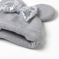 Шапка детская "Мышка", цвет серый, размер 46-50 Шапка детская "Мышка", цвет серый, размер 46-50