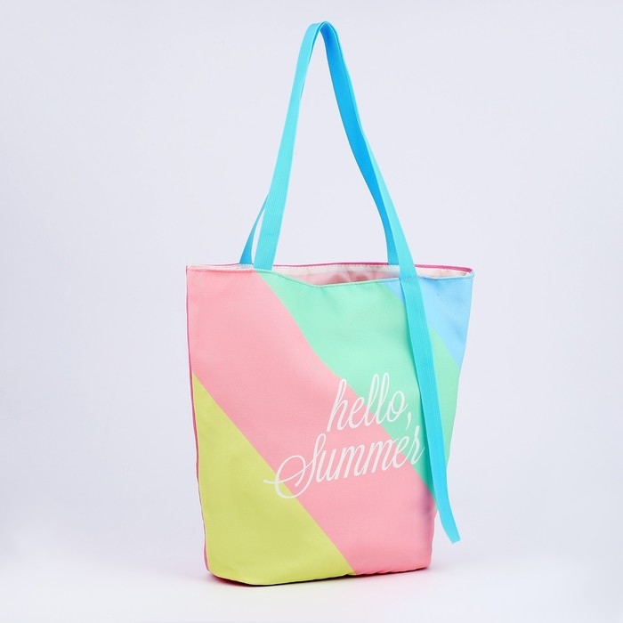 Сумка женская пляжная Сумка женская пляжная "Hello summer", 39х32 см, розовая