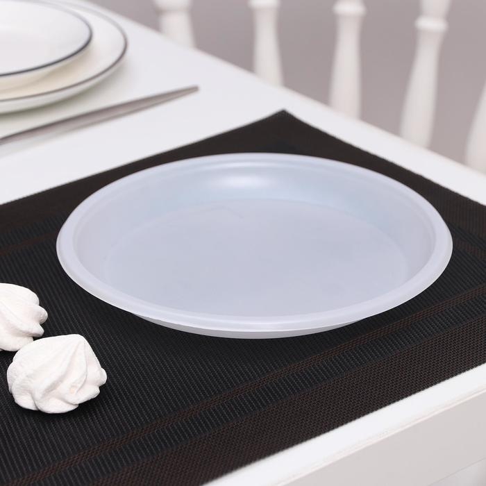 Тарелки пластиковые одноразовые, d=20,5 см, цвет белый, 12 шт/уп Тарелки пластиковые одноразовые, d=20,5 см, цвет белый, 12 шт/уп