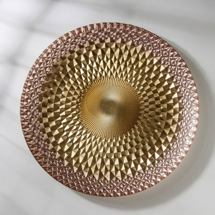 Блюдо &laquo;Барокко&raquo;, d=28 см, цвет золотой с розовым