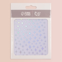 Наклейки для ногтей &laquo;Звезда&raquo;, объёмные, металлизированные, цвет серебристый