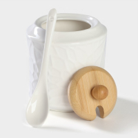 Набор фарфоровый для специй BellaTenero &laquo;Кракле&raquo;, 3 предмета: солонка 100 мл, перечница 100 мл, сахарница с ложкой 350 мл, цвет белый