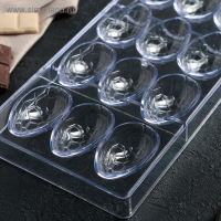 Форма для конфет и шоколада KONFINETTA &laquo;Шоколадное яйцо&raquo;, 27,5&times;13,5 см, 12 ячеек 3,6&times;5,7&times;1,5 см, цвет прозрачный